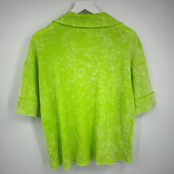 Bibi Green Thermal Button Up Shirt Size Medium Coastal Grandma - Picture 7 of 8